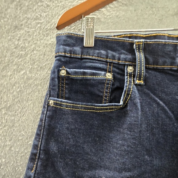 Levi's 512 Men Jeans 33X32 Dark Blue Denim Taper Fit 25" Inseam - Picture 8 of 16